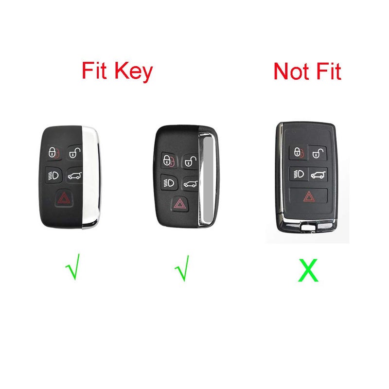 ROYALFOX(TM 5 buttons silicone carbon fiber smart remote Key Fob case Cover For Land Rover Defender Discovery Sport LR2 LR3 LR4 Range Rover Sport EVOQUE and Jaguar XF XJ XJL XE F-PACE (carbon fiber) - Image 2